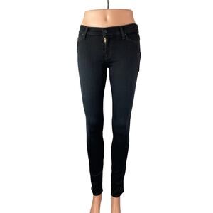 NEW 7 For All Mankind Women's Black Low Rise Slim Skinny Denim Jeans Size 24